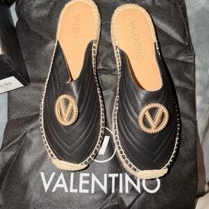 Valentino Black Quilted Espadrilles